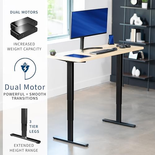 VIVO Light Wood 60 x 24 in Standing Desk, DESK-KIT-2B6C