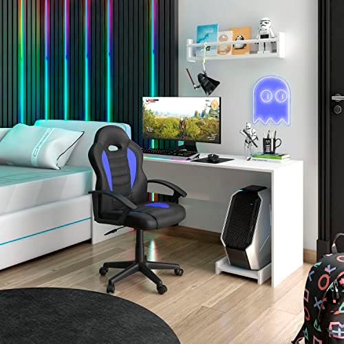 Techni Mobili Kids Gaming Chair, Racing Style Desk Chair, Adjustable, Blue