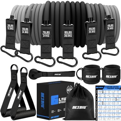 Heavy Resistance Bands for Working Out, 300lbs/360lb/420lb Exercise Bands Workout Bands with Handles, Door Anchor, Ankle Straps, Home Gym Workout Equipment for Men Fitness Strength Training Stretching