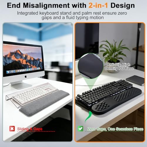 LIMOUS 2-in-1 Wrist Rest, Keyboard Stand, Ergonomic Wave Wrist Pad