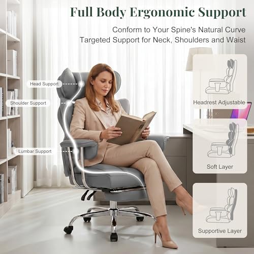 Big and Tall Office Chair 400 LBS, for Adults, Home Office