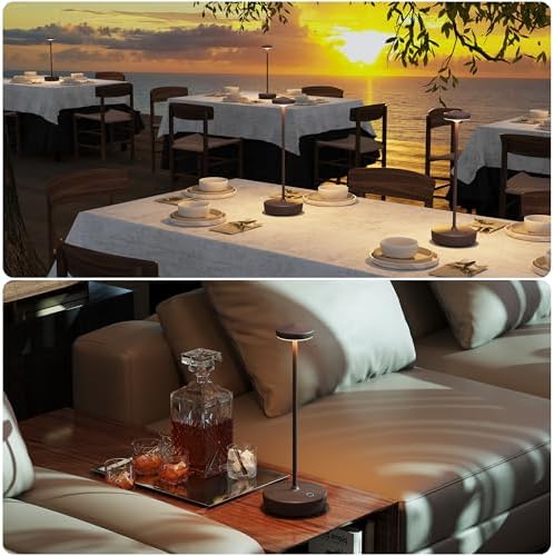 TBBGA Cordless Table Lamp Rechargeable 2 Pack, 5000mAh Battery Table Light