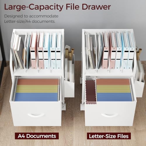 MAHANCRIS Small File Cabinet, Rolling Filing Cabinet for Under Desk