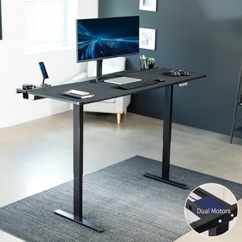 VIVO Black 71 x 30 in Standing Desk, DESK-KIT-E2B-P3B-71