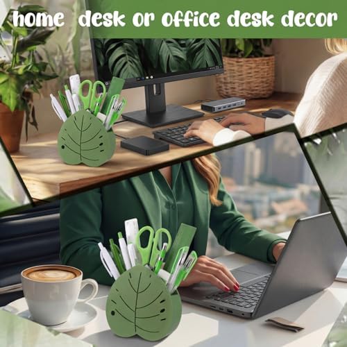 Tenceur Tropical Palm Pen Holder for Desk Large Capacity Pencil Holder