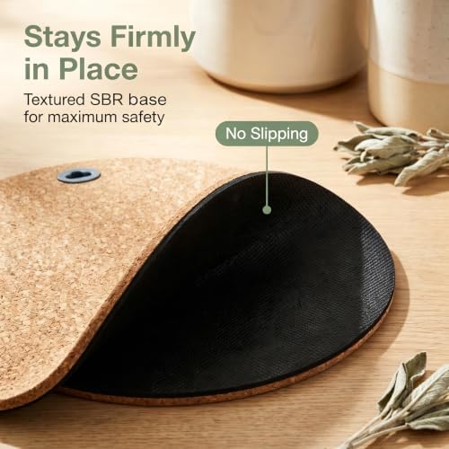 19'' Standing Desk Mat,Round Design Cushioned Cork Anti Fatigue Floor Mat