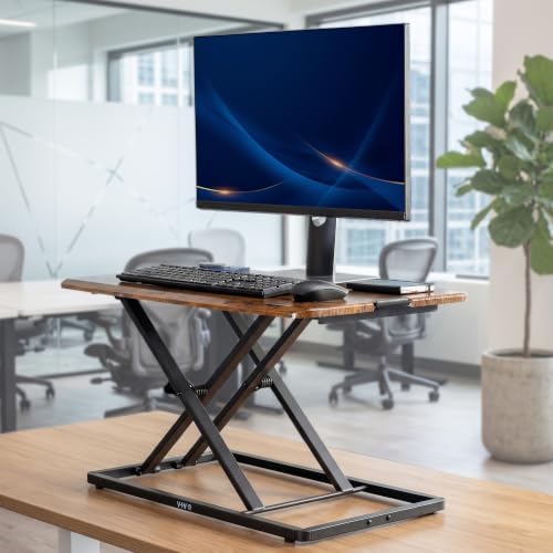 VIVO Vintage Brown 29 in Single Top Standing Desk Converter, DESK-V000UN
