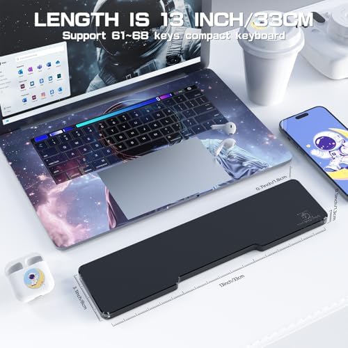 Acrylic Keyboard Wrist Rest - Compact 60% Keyboard- Mechanical Keyboards Ergonomic Palm Rest for Computer Keyboard,Anti-Slip Base,Wrist Pad for Laptop,Office & Home-Easy Typing (Black)