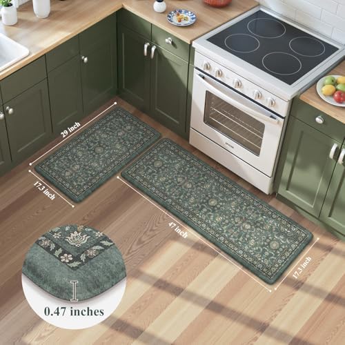 KIMODE Kitchen Mats for Floor Cushioned Anti Fatigue,Kitchen Rugs Sets of 2