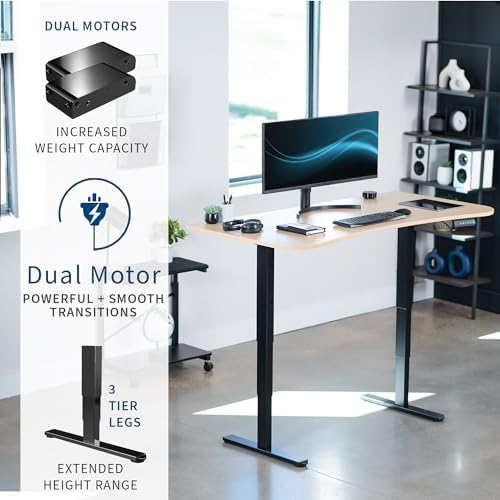 VIVO Light Wood 63 x 32 in Standing Desk, DESK-KIT-2B1C