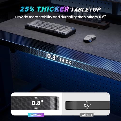 SIAGO Electric Standing Desk Adjustable - 63 x 24 Inch Sit Stand up Desk with Cable Management - 3 Memory Preset Adjustable Height Table
