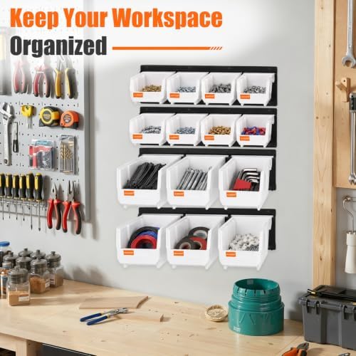 14pc Wall-Mounted Storage Organizer Mixed V1 V2 Combo White