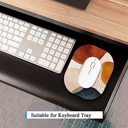 Small Mouse Pad 6 x 7 Inch, Oval Mini Mouse Pad with Non-Slip Rubber Base, Waterproof Compact Mouse Mat for Laptop Computer Wireless Mouse Keyboard Tray Home Office Travel, Abstract Marble