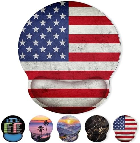 KONVINIT Ergonomic Mouse Pad with Wrist Rest, Small Mousepad with Non-Slip Rubber Base and Smooth Surface, Beach Mouse Pads for Desk, Office Desk Accessories