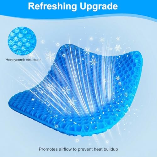 EVEME Gel Seat Cushion for Long Sitting with Handle-Large & Thick & Soft & Breathable-Gel Cushion for Wheelchair, Gel Chair Cushion for Hip Pain, Gel Seat Cushion for Office Chair
