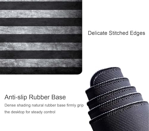 American Flag Desk Mat Pad Black and Grey Large Mouse Pad XL Desk Pad Gaming Mousepad Extended Keyboard Mat 31.5 x 11.8 in Laptop Computer Keyboard Pad Mouse Mat for Office Desk Decor