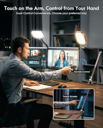 Zoom Lighting for Computer, LED Desk Lamp with Clamp for Video Conference