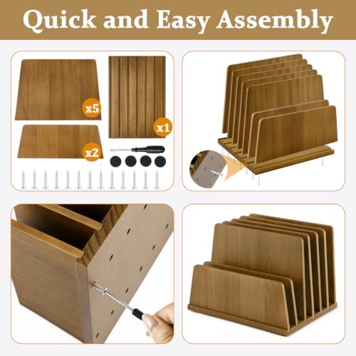Unittype Multi Device Organizer, 6 Slots, Walnut Color