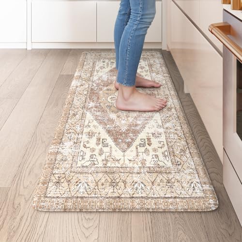 KIMODE Kitchen Mats Cushioned Anti Fatigue, 20"x39" Farmhouse Kitchen Rug
