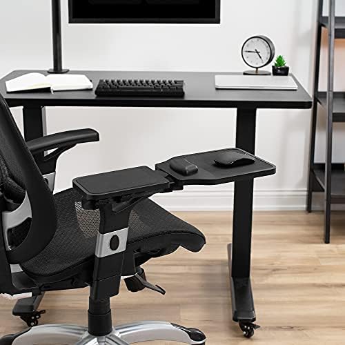 VIVO Black Wooden Arm Rest Mouse Pad with Wrist Cushion, MOUNT-MS02D