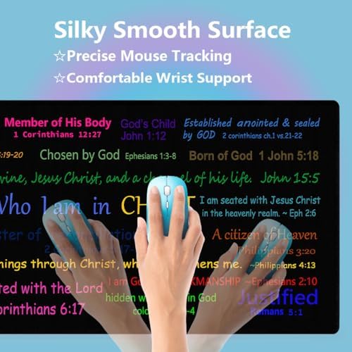 Christian Bible Verse Large Mouse Pad, Who I am in Christ Identity Desk Mat