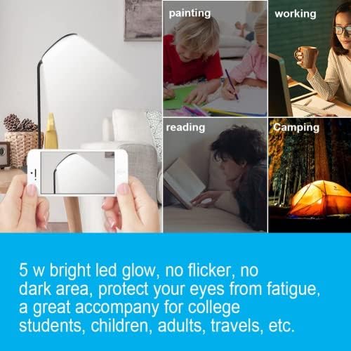 DEEPLITE LED Desk Lamp Battery Operated Lights Cordless Rechargeable Lamp, Flexible Portable Light for Bed Craft Nail Home Office, Eye-Caring Dimmable Small Desk Lamp Wireless Reading Lamp - 2 Pack