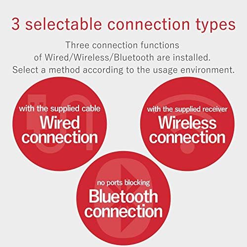 ELECOM EX-G Pro Trackball Mouse, Wired, Wireless, Bluetooth, Thumb Control, 8-Button Function, Ergonomic Design, Optical Gaming Sensor, Smooth Red Ball, Windows11, macOS (M-XPT1MRBK)