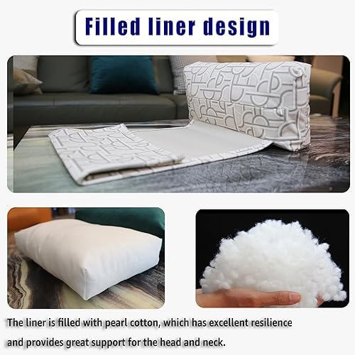 Velvet Recliner Headrest Pillow, Non-Slip Neck Support, Light Geometry