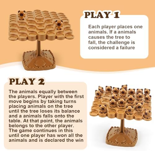 Capybara Balance Game Toy for Adult, Two-Player Balance Tree Game