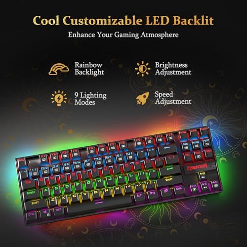 Redragon K552 Mechanical Keyboard, LED Gaming Keyboard with Red Switches