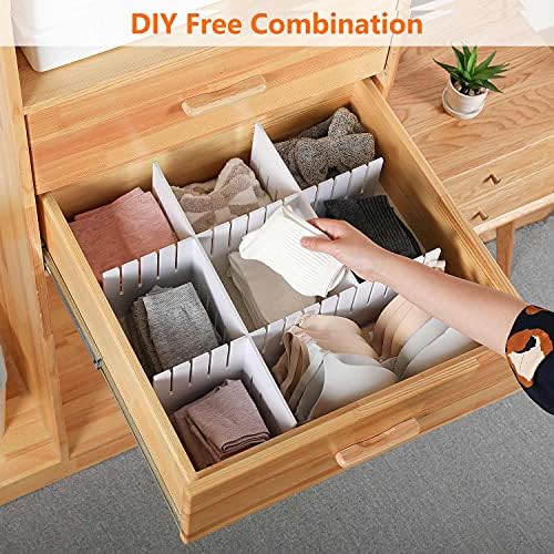 12Pcs Drawer Dividers,18.5"x2.76", Thick, DIY Drawer Separators, Large Adjustable Dresser Drawer Organizer for Clothes, Bedroom, Bathroom, Kitchen Cutlery, Desk, Office Storage