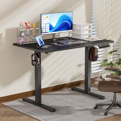 BIZUM 40x24 Inch Electric Standing Desk with Memory Presets, Quiet Motor Height Adjustable Stand Up Desk for Home Office & Gaming, Ergonomic Sit Stand Workstation，Black