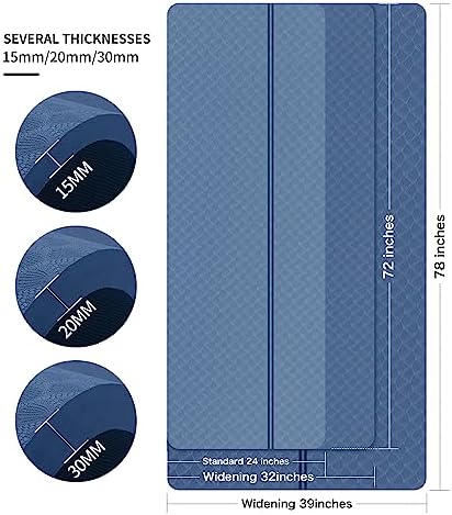 nuveti Large Exercise Mat - 15mm/20mm/30mm Thick Yoga Mat | Workout Mat for Fitness, Yoga, Pilates, Stretching & Floor Exercises for Women & Men with Free Carrying Bag