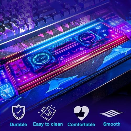 GUNMJO Acrylic Keyboard Wrist Rest, Shark, for TKL Computer Keyboard and Mechanical Keyboard, Comfortable, Ergonomic for Easy Typing, 14x3 inches/18mm Thick
