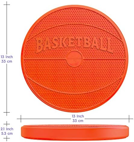 Shaped Wiggle Seats by Bouncyband–Orange Basketball, 13”x13”x2.2”