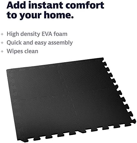 We Sell Mats Interlocking Foam Floor Tiles - 3/8" Thick Black 36-Pack