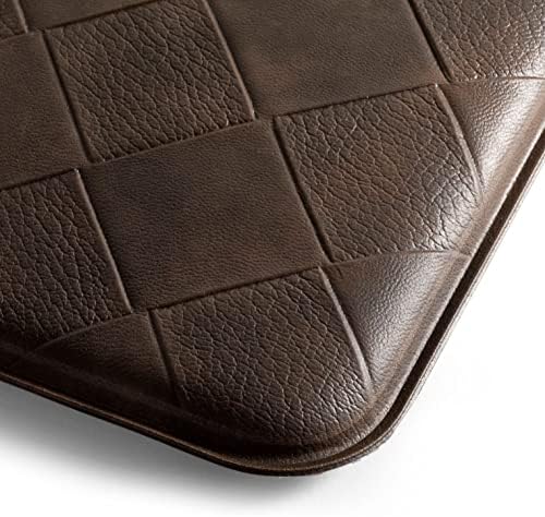 Home Dynamix Trenton Solace Traditional Diamond Textured Kitchen Mat, Espresso, 17"x32"