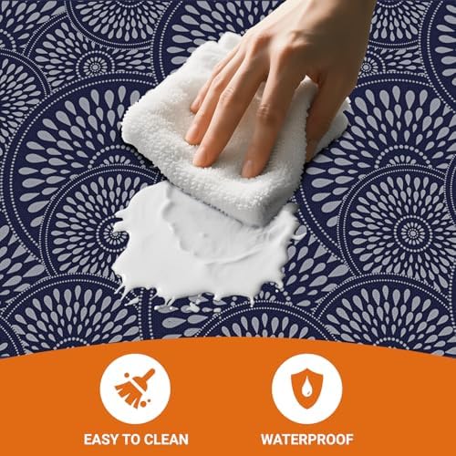 Mattitude Kitchen Mat, 17.3x39in Heavy Duty Ergonomic Comfort Foam Standing Desk Mat, Waterproof Non-Slip Standing Mats and Rugs for Kitchen, Office, Laundry, Blue