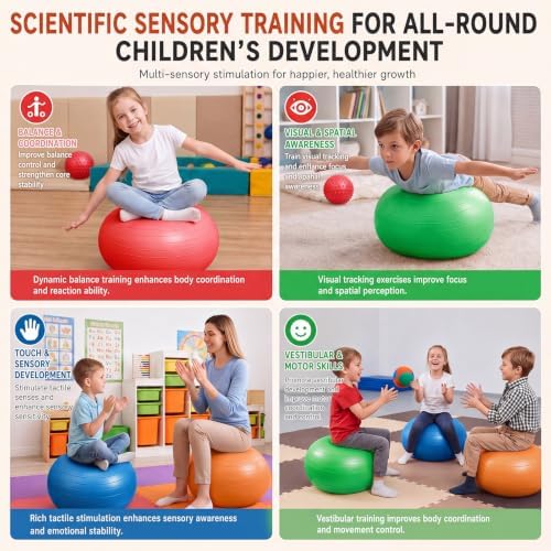 Lewtemi 4 Pcs Flexible Seating for Classroom Elementary 20'', Rainbow Color