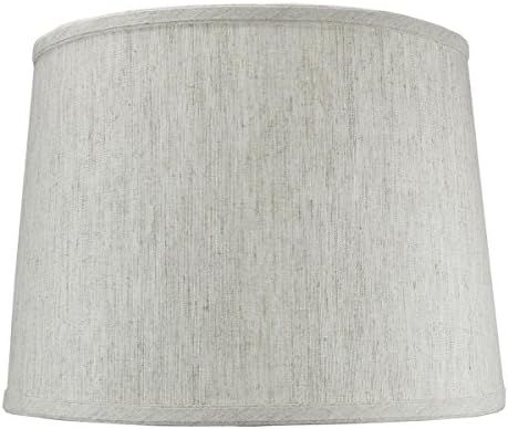 12x14x10 Textured Oatmeal Drum Lampshade Height with Brass Spider fitter - Perfect for table and Desk lamps - Medium, Off-white