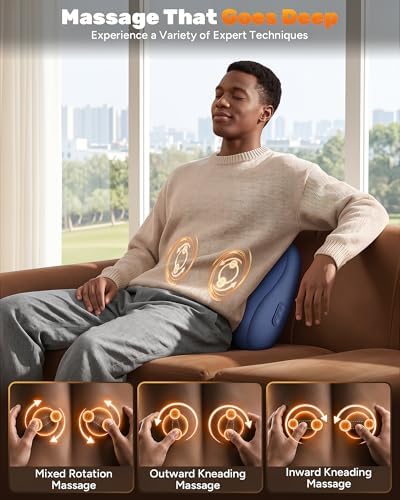 Electric Back Massager, Deep Tissue Kneading Heat for Pain Relief