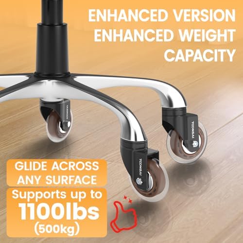 Upgraded,3 Inch Office Desk Chair Caster Wheels Replacement, Stem 7/16-7/8