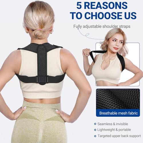 Posture Corrector for Women & Men, Adjustable Upper Back Brace Straightener