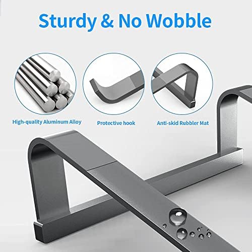 LENRUE Laptop Stand for Desk，Stable MacBook Pro Stand，Ergonomic Aluminum Computer Riser for 12 13 15 16.2 inch ，Computer Cooling Stand for Mac MacBook Pro Air,HP, Dell, More PC Notebook (Space Gray)