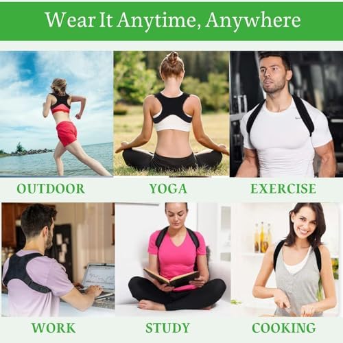 Posture Corrector for Women and Men, Adjustable Back Brace for Men, Back Support Brace, Straightener Posture Corrector, Relief for Upper and Lower, Lumbar, Neck, Shoulder Pain
