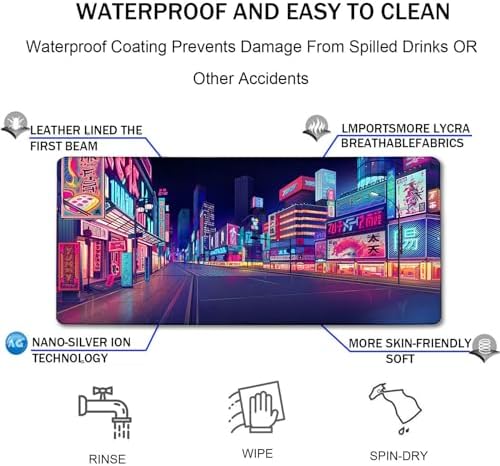 Japanese City Big Desk Mat Large Office Desk Pad Durable Extended Mouse Mat