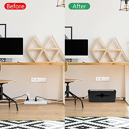 Cable Management Box,Cord Organizer for Home Office Cable Wire Hide,Black