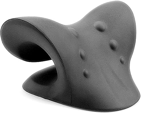 RESTCLOUD Neck and Shoulder Relaxer, Cervical Traction Device for TMJ Pain Relief and Cervical Spine Alignment, Chiropractic Pillow, Neck Stretcher (Black)