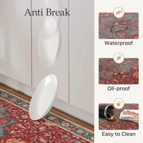 GENIMO Christmas Kitchen Mats for Floor, Anti Fatigue Mats 2PCS,New Red