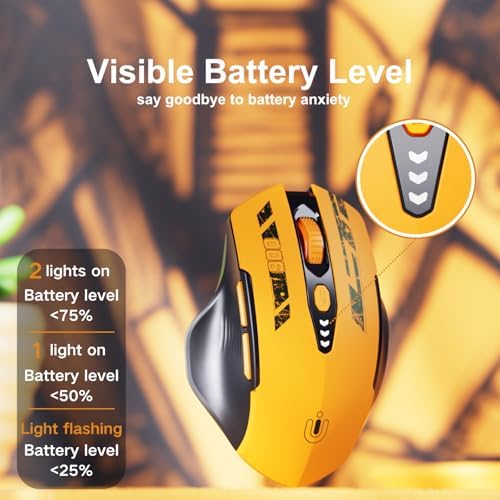 Uineer Bluetooth Mouse, Tri-Mode Wireless, Rechargeable, 3-Device Switch